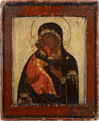 Auction 138<br>IKONE MIT DER GOTTESMUTTER VON WLADIMIR (WLADIMIRSKAJA)