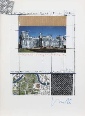 Auktion 140<br>'WRAPPED REICHSTAG, PROJECT FOR BERLIN' (1994) MIT STOFFPROBE