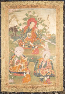 Auction 139<br>EIN FEINES THANGKA VON DREI ARHATS