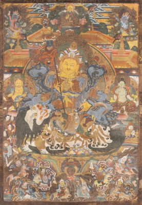 Auktion 139<br>EIN THANGKA VON JAMBHALA