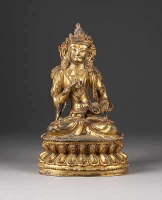 Auction 139<br>EINE VERGOLDETE FIGUR VON VAJRASATTVA AUS BRONZE