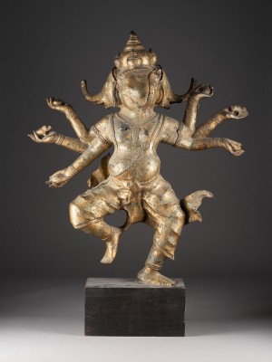 Auktion 139<br>EINE GROSSE STEHENDE FIGUR VON GANESHA AUS BRONZE