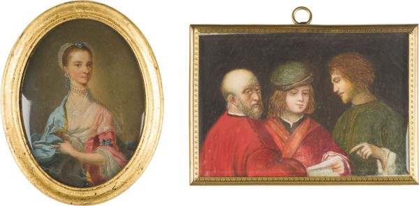 Auction 141<br>MINIATUR NACH LORENZO LOTTO UND DAMENBILDNIS*