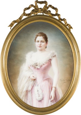 Auktion 141<br>'PORTRAIT EINER DAME IM ROSA ABENDKLEID' (1893)