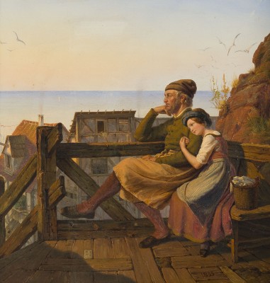 Auction 141<br>FISCHER UND MÄDCHEN SCHAUEN NACHDENKLICH IN DIE FERNE. 1835