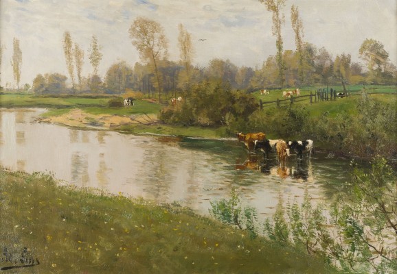 Auction 141<br>LANDSCHAFT MIT KÜHEN AM WASSER