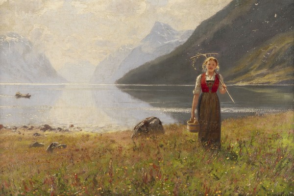 Auktion 141<br>EIN SOMMERTAG (MÄDCHEN IN EINER FJORDLANDSCHAFT)