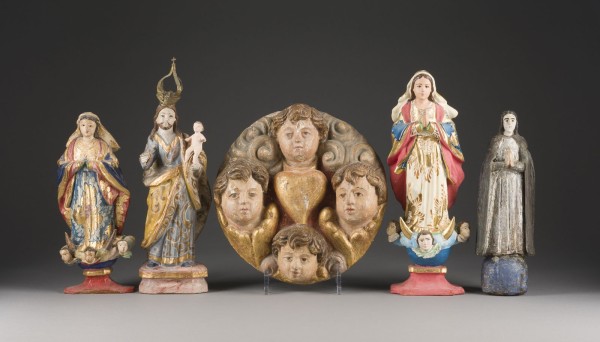 Auction 141<br>KONVOLUT VON VIER HEILIGENFIGUREN UND EINEM RELIEF