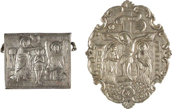 Auction 142<br>SILBER-ENKOLPION MIT DER TAUFE CHRISTI SOWIE EIN BESCHLAG EINES EVANGELIARS