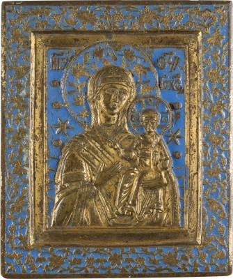 Auction 142<br>BRONZE-IKONE MIT DER GOTTESMUTTER VON SMOLENSK (SMOLENSKAJA)