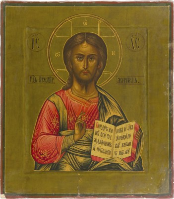 Auction 142<br>IKONE MIT CHRISTUS PANTOKRATOR