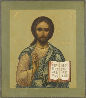 Auction 142<br>FEINE IKONE MIT CHRISTUS PANTOKRATOR