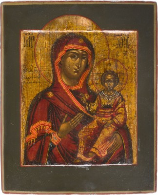 Auction 142<br>IKONE MIT DER GOTTESMUTTER VON SMOLENSK (SMOLENSKAJA)