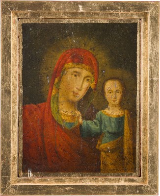 Auction 142<br>KLEINE IKONE MIT DER GOTTESMUTTER VON KASAN (KASANSKAJA)