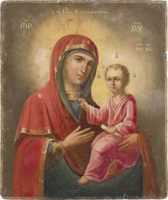 Auction 142<br>IKONE MIT DER GOTTESMUTTER VON TICHWIN (TICHWINSKAJA)