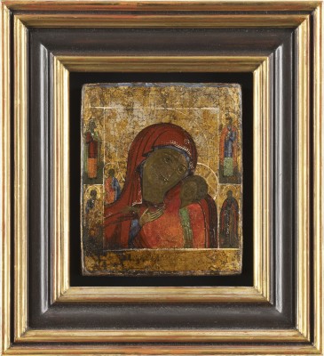 Auction 142<br>KLEINE IKONE MIT DER GOTTESMUTTER 'KORSUNSKAJA'