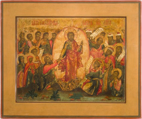 Auction 142<br>GROSSE IKONE MIT DER HÖLLENFAHRT CHRISTI MIT DER BEFREIUNG DER VORVÄTER AUS DEM HADES