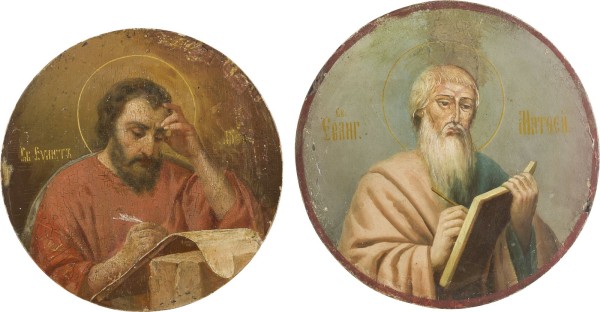 Auction 142<br>ZWEI IKONEN MIT DEN EVANGELISTEN LUKAS UND MATTHÄUS