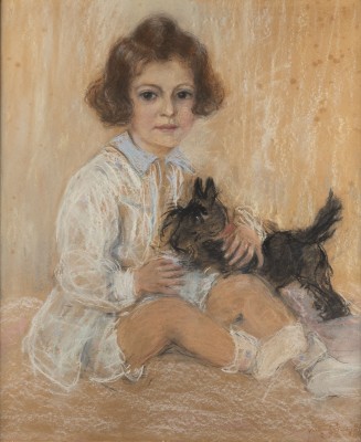 Auktion 144<br>PORTRAIT EINES MÄDCHENS MIT HUND (1941)