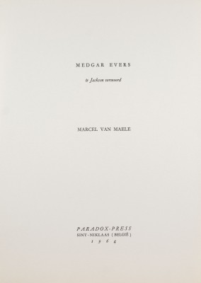 Auktion 144<br>MAPPENWERK 'MEDGAR EVERS, IN JACKSON ERMORDET', PARADOX-PRESS (1964)