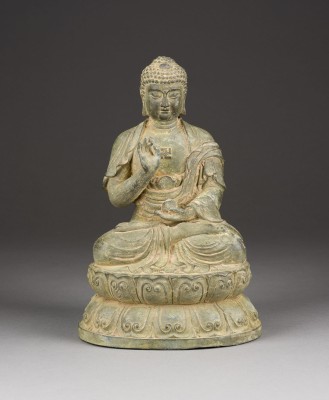 Auction 143<br>EINE BRONZEFIGUR DES BUDDHA SHAKYAMUNI