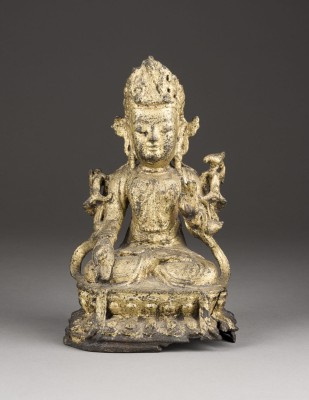 Auction 143<br>EINE VERGOLDETE FIGUR VON BODHISATTVA AUS BRONZE