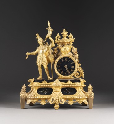 NAPOLEON III FIGURENPENDULE MIT RITTER