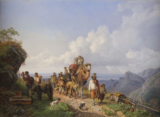 Auktion 146<br>MENAGERIE AUF DER WANDERUNG ÜBER DEN PAß. um 1847/1850