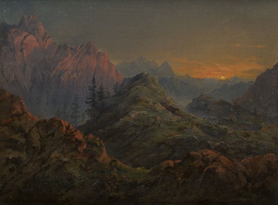 Auktion 146<br>BERGGIPFEL IM SONNENUNTERGANG