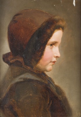 Auktion 146<br>PORTRAIT EINES MÄDCHENS MIT PELZMÜTZE, 1850