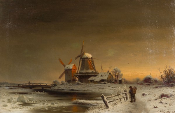 Auction 146<br>WINTERLANDSCHAFT BEI SONNENUNTERGANG. 1871