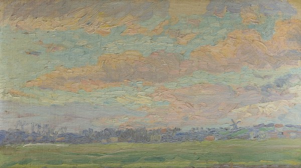 ERNST EITNER SONNIG-WOLKIGER HIMMEL ÜBER DEN WIESEN