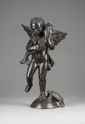 Auktion 146<br>GEFLÜGELTER PUTTO MIT DELFIN NACH ANDREA DEL VERROCCHIO