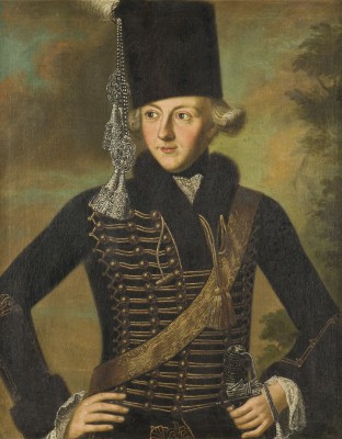 Auktion 146<br>BILDNIS DES LUDWIG HERMANN LUCANUS IN DER UNIFORM EINES SCHWARZEN HUSAREN