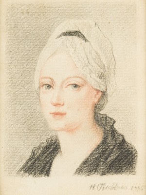 JOHANN HEINRICH WILHELM TISCHBEIN (ATTR.) BRUSTBILDNIS EINER JUNGEN DAME...